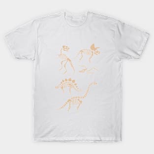 Dinosaur Fossils on Taupe T-Shirt